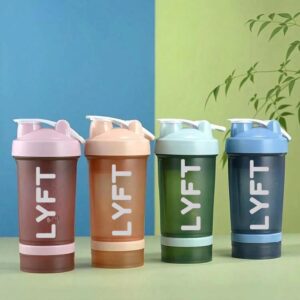 Botella shaker doble compartimento